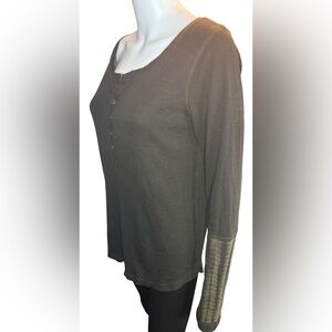 WE THE FREE Free People Henley Long Sleeve Womens Shirt | Size Medium - Tie dye